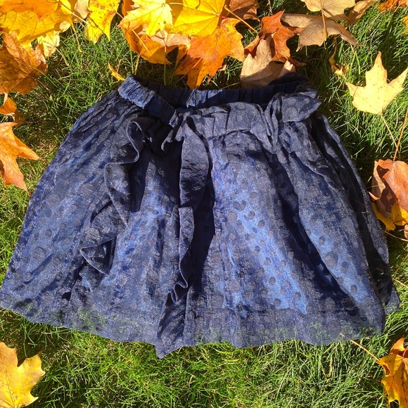 Crewcuts Navy Ruffle Dot Skirt - Picture 7 of 9